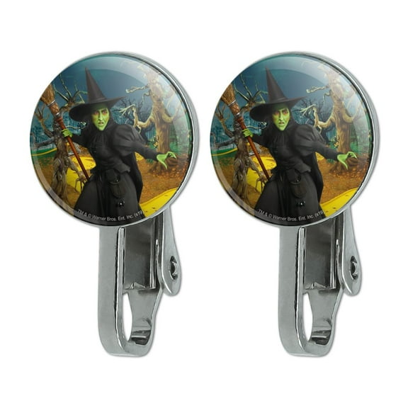 Wizard of Oz Wicked Witch Character Novelty Clip-On Stud Earrings