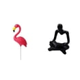thumbnail image 1 of Estatua de flamenco pensador de jardín de hadas, figura decorativa, escultura para vacaciones de primavera, artesanía abstracta creativa, accesorios d, 1 of 8