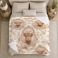 thumbnail image 5 of Romantic Highland Cow Portrait Floral Collage, Cozy Friendship Quote Scene, Warm Flannel Blanket for Ranch House and Living Room, Art Lovers Friendship Gift, Artistic Home Decor, 5 of 9