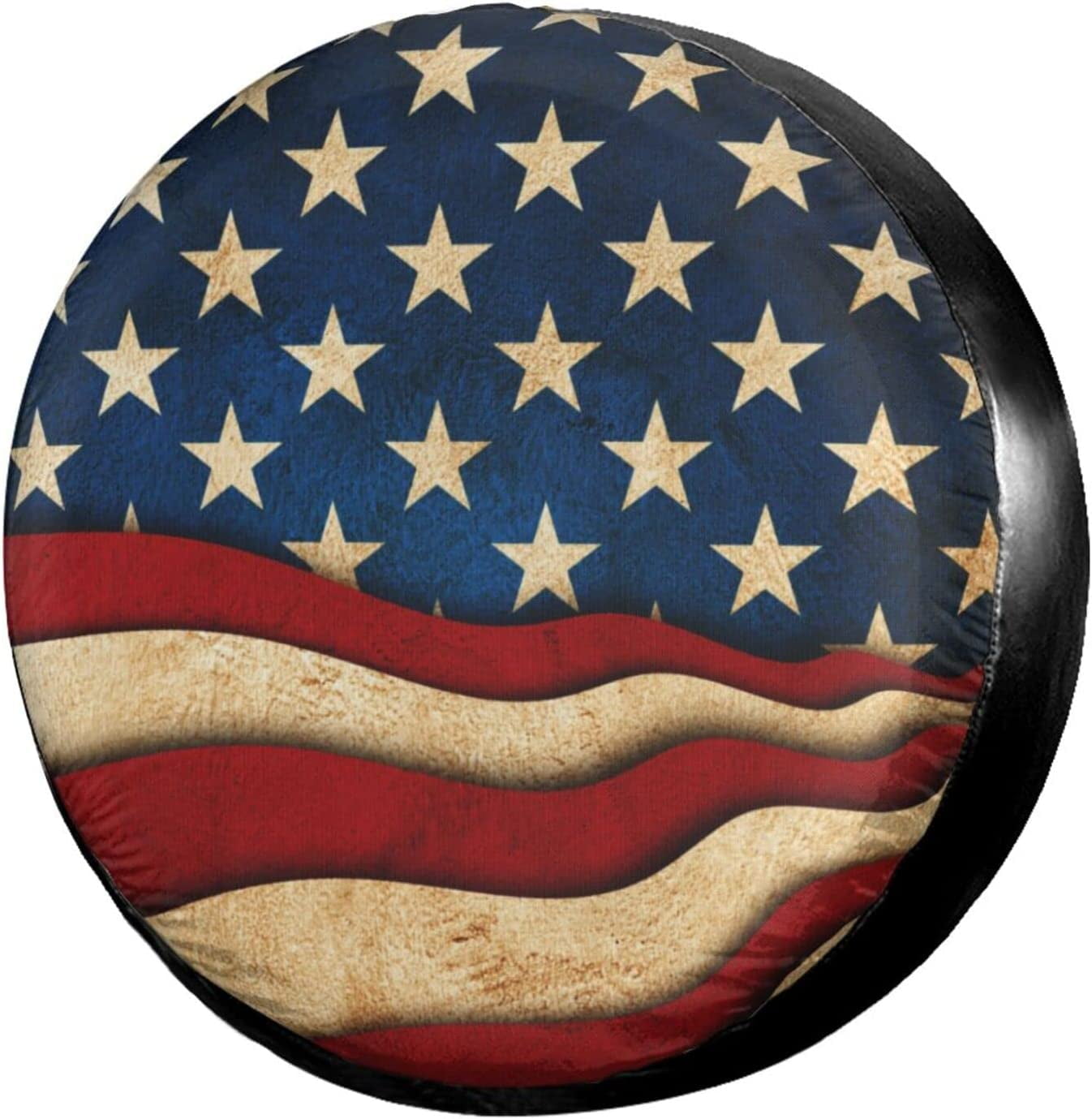 Baseball American Flag Spare Tire Covers Waterproof Dust-Proof Spare Wheel  Cover Universal Fit for Jeep Trailer RV SUV Truck and Many Vehicle (17 Inch  for Diameter 31#34;-33#34;)