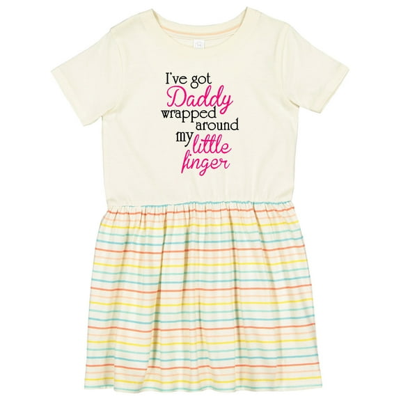 Inktastic I've Got Daddy Wrapped Around My Little Finger Girls Toddler Dress
