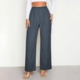 thumbnail image 2 of hoksml Women High Waist Dressy Pants, Business Casual Straight Leg Pleated Trouser, 2 of 8