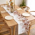 thumbnail image 3 of Table Runner 48 Inches Long for Kitchen Dining, Brown Leaves Dresser Scarf Farmhouse, Dining Table Decorations for Wedding/Parties, Summer Botanical 13 x 48 In, 3 of 8