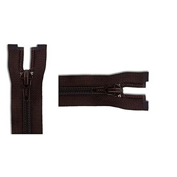 Nylon Coil #8 YKK Heavy Weight Jacket Separating Zipper - Choose Your Length - Color: Brown #570 - Made in The United States (1 Zipper Per Pack) (30" Inches)