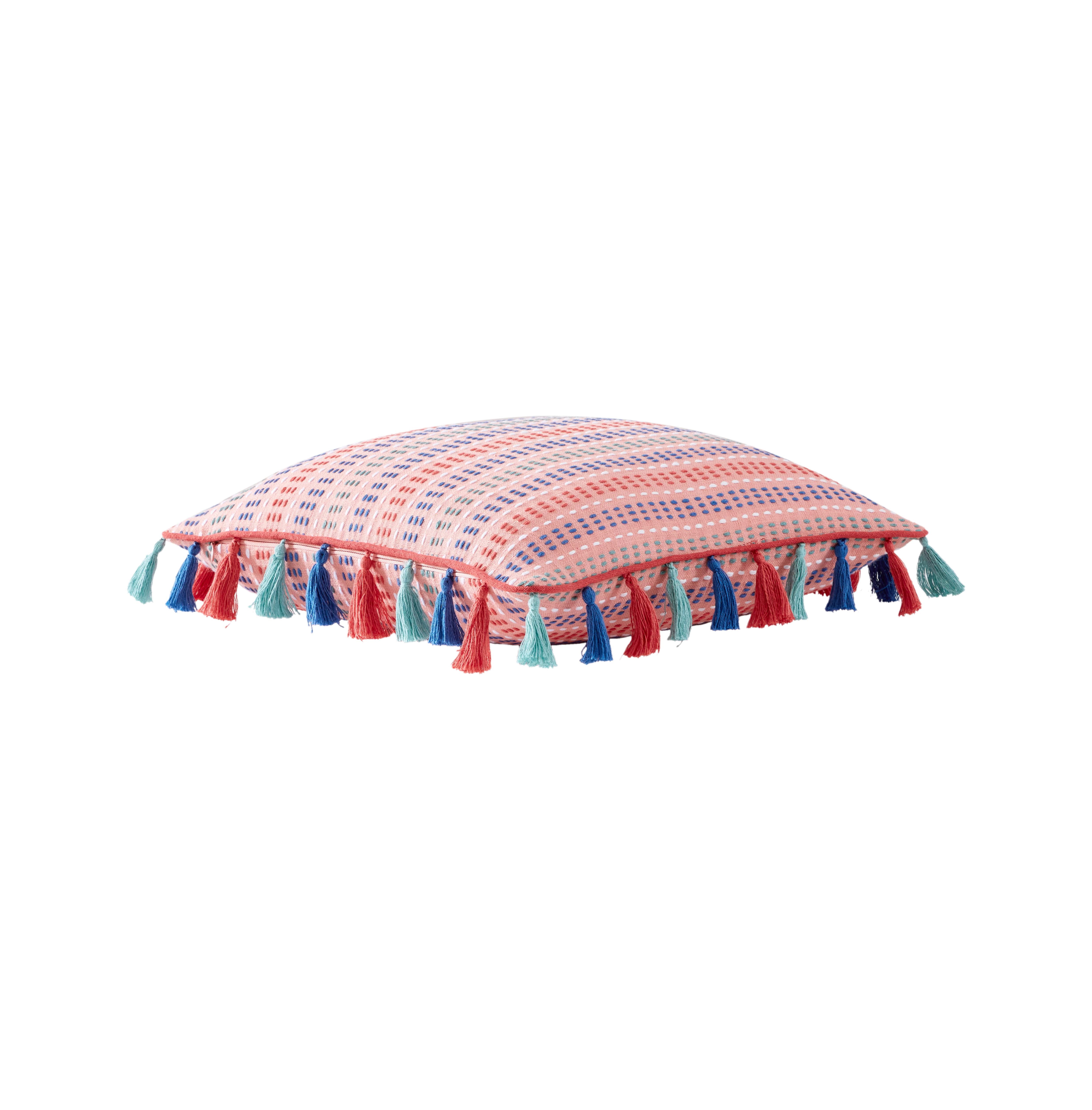 The Pioneer Woman Kantha Stitch Decorative Throw Pillow, Blush, 18" x 18"