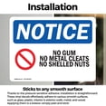 thumbnail image 3 of (2 Pack) No Gum No Metal Cleats No Shelled Nuts Sign, 3 of 7