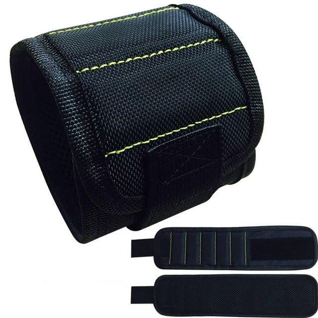ZZkhGO Porte-Outils Magnétique, Bracelet Réglable avec Super Aimants, pour Charpentier Mécanicien Bricolage Réparation à Domicile