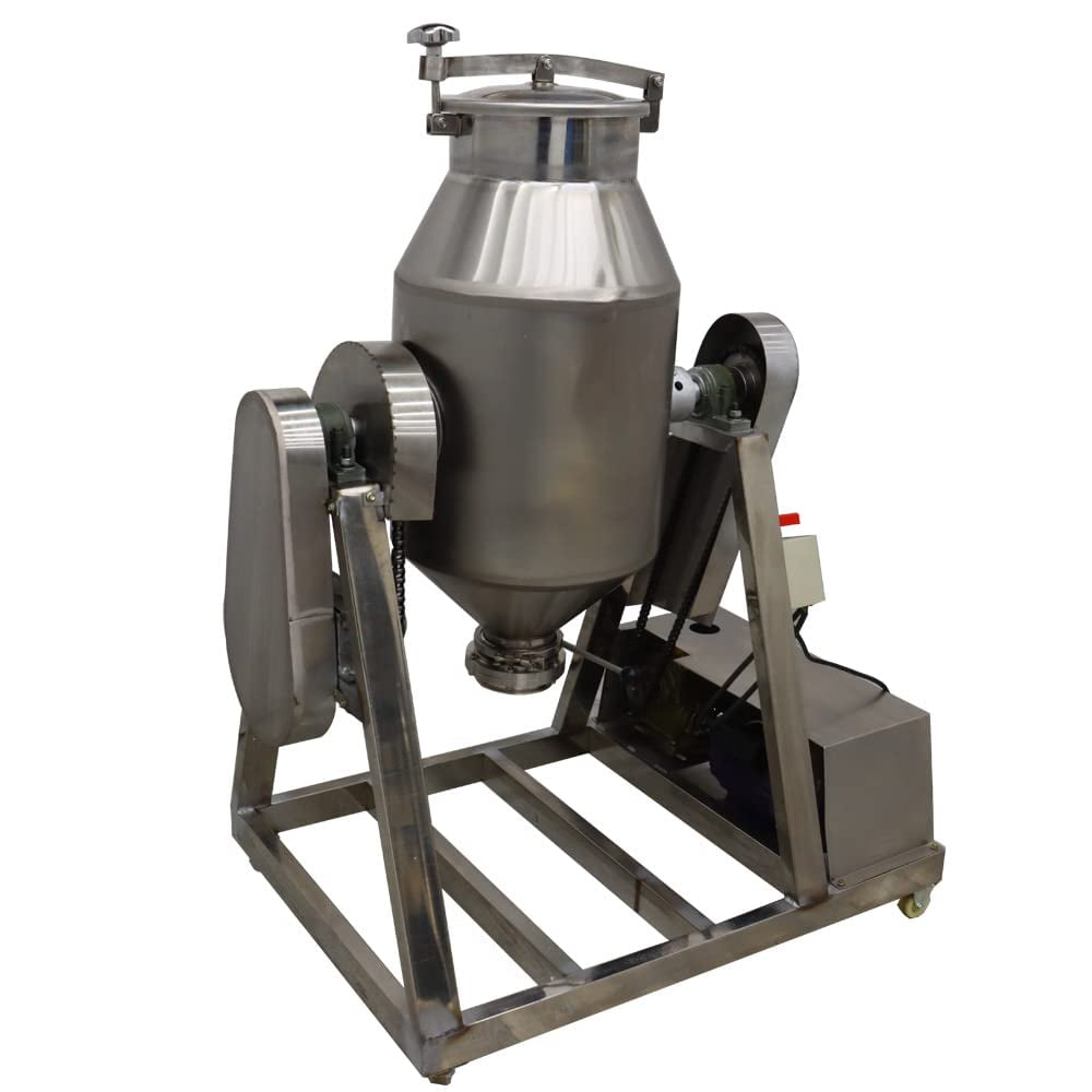 INTSUPERMAI Dry Powder Mixer Drum Particle Blender Metal Powder Mixing Machine Granual Mixer 26.5Gal