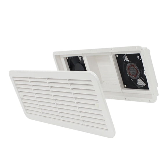 RV Side-Mounted Air Outlet Cover RV Side-Mount Dual Window Fan Black/White Air Inlet And Outlet Exhaust Fan