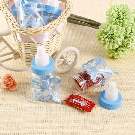 CHNLOJ 24 x Blue Baby girl Candy Bottle Gift Box for Christening Baby Shower Babyshower Kids Party Garden Party Party Favor…