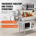 thumbnail image 3 of KFFKFF Metal Prep Station, Dimensions 35 x 24 x 31 Inch, Can Hold Up To 700 lbs, Robust Stainless Steel Construction, Features 3 Height Adjustment Options, Ideal for Kitchen, Garage, Restaurant, 3 of 9