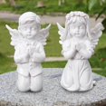 thumbnail image 1 of fastboy Resin White Angel Statue Desktop Decor Collection Window Props Christmas prayer boy, 1 of 9
