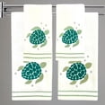 thumbnail image 2 of Serafina Home Sea Turtle Bath Towel Set, Embroidered Green Ocean Turtles, 4 pc Set: 2 12 x 18 fingertip Towels and 2 16 x 25 Hand Towels, 2 of 8