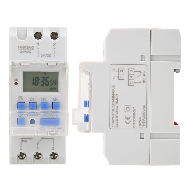 Interrupteurs Minuteurs Interrupteurs Minuteurs Numériques Interrupteurs Minuteurs Lcd TM919A-3 24V DC 16A Lcd 7 Jours Programmables Interrupteurs Minuteurs Numériques