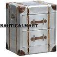 thumbnail image 2 of Nauticalmart Commode de Chevet Industrielle en Aluminium Argenté à 2 Tiroirs, 2 of 2