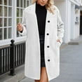 thumbnail image 2 of Wuxian Womens Winter Trench Coat Long Sleeve Double Plus Size Wool Coat For Autumn Winter Warm Windbreaker Full Length Comfortable Jacket With Pocket,White,XXL, 2 of 6