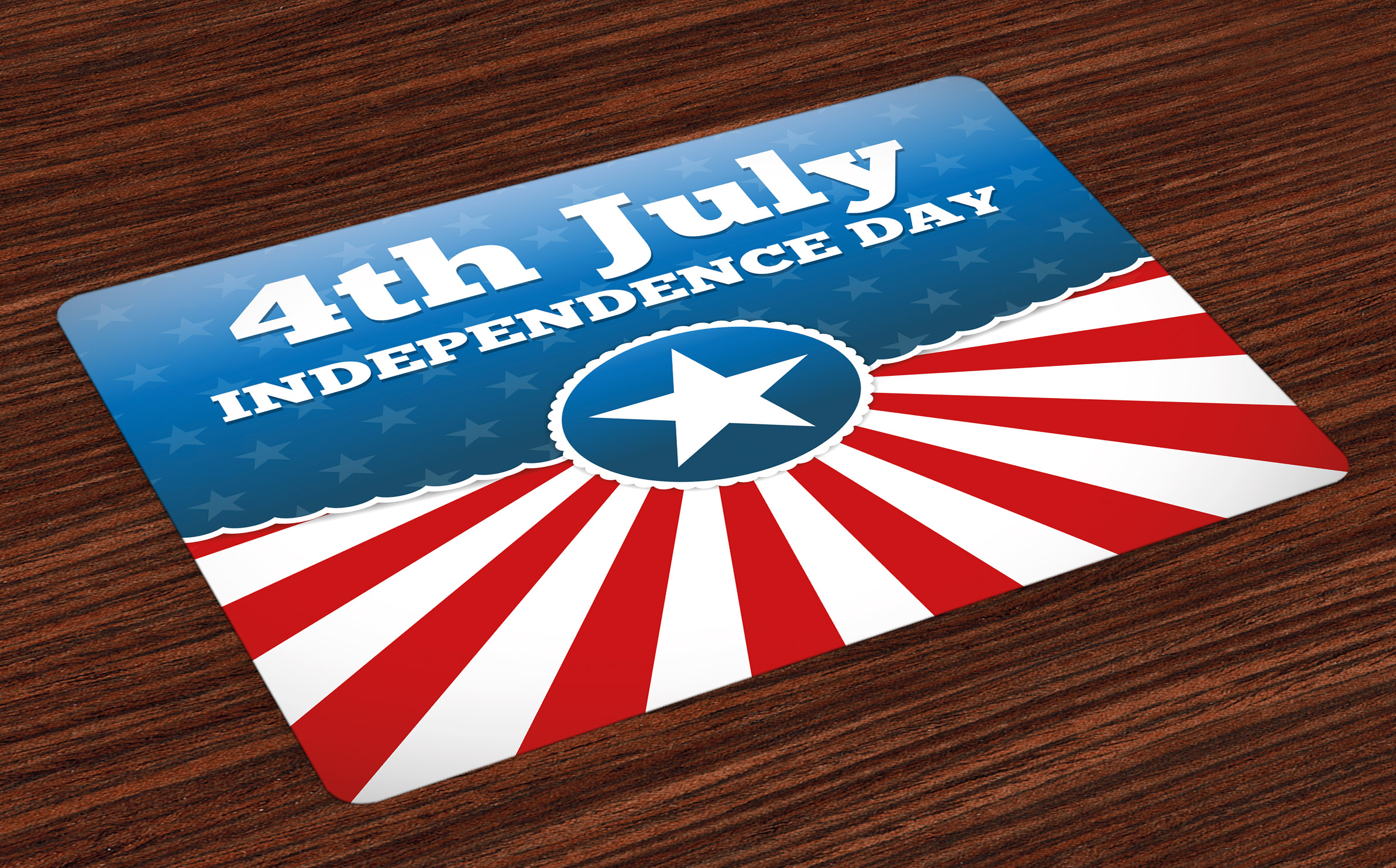 4th of July Placemats Set of 4 Digital Composition of Independence Day Themed Stars Stripes 