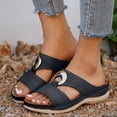 thumbnail image 2 of Dakaela Orthopedic Wedge Sandals for Women 2026 Summer Boho Platform Slip on Slides Arch Support Comfortable Casual Walking Slippers Navy 6.5, 2 of 9