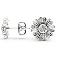 thumbnail image 5 of Ayyufe Elegant Sunflower Inlaid Cubic Zirconia Women Ear Stud Earrings, 5 of 6