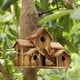 thumbnail image 3 of Casas para pájaros de madera para espacio libre para colgar en el exterior, casa para pájaros Natural hecha a mano con 6 agujeros para decoración de patio trasero/patio, grande, 3 of 5