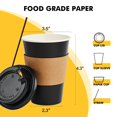 thumbnail image 2 of Vasos de papel para café RACETOP de 12 oz, 100 unidades, con tapas, 2 of 8