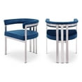 thumbnail image 1 of Pemberly Row Contemporary Navy Velvet Dining Chair (Set of 2), 1 of 8