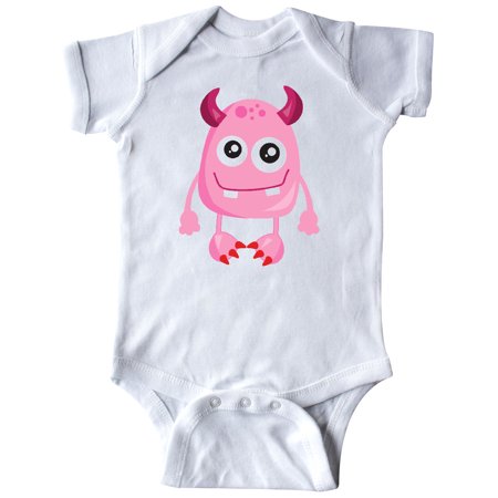 

Inktastic Cute Monster Smiling Monster Pink Monster Horns Gift Baby Boy or Baby Girl Bodysuit