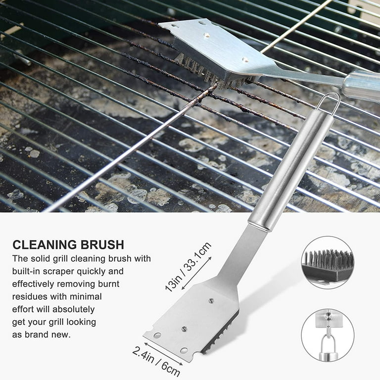 BBQ Grill Accessories,41PCS BBQ Tool Set, ExtraThick Stainless Steel  Barbecue Utensils Cleaning Brush,Shovel Fork BBQ Accessories With Storage  Bag for