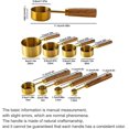 thumbnail image 3 of 8 pieces Golden Measuring Cups Set and Measuring Spoons Set with Scale, Wooden Handle Stainless Steel Dry & Liquid Measuring Cup for Cooking Baking, 3 of 18