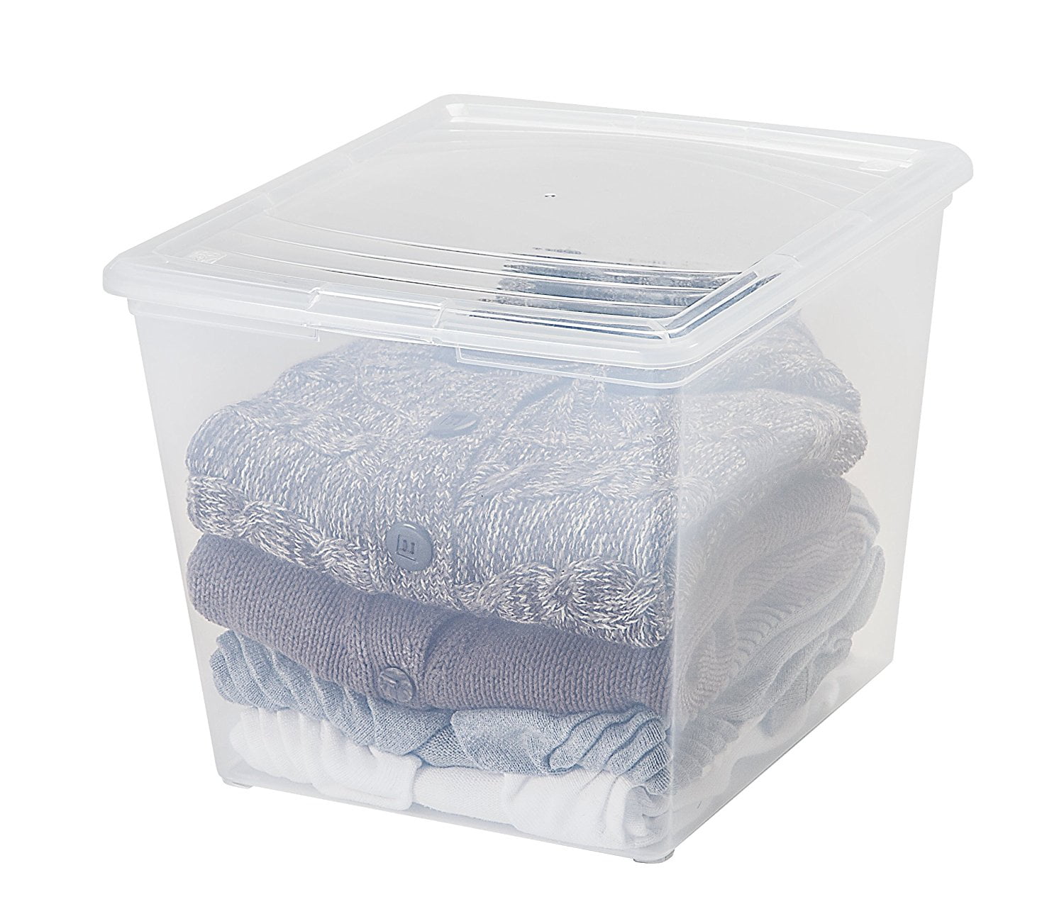 IRIS 34 Quart Deep Sweater Storage Box, 10 Pack, Clear