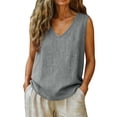 thumbnail image 5 of GZWYHT Linen Tops For Women，Going Out Tops for Women Yoga Tank Tops for Women Tee Shirts Womens Fitted Crop Tops for Women Tank Top for Women Womens Tube Tops Gray XL, 5 of 5