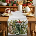 thumbnail image 4 of Burlap Table Runner 120 Inches Long,Christmas Funny Santa Sea Horse Seaweed Non-Slip Kitchen Table Runners for Dining Room Everyday Use Party Table Decorations Vintage Wood Grain, 4 of 9