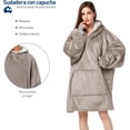 thumbnail image 2 of Sudadera Cobija Bluelander con Capucha, Manta Térmica, Unitalla, Gris Claro, 2 of 4