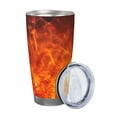 thumbnail image 2 of Logiee Tennis Ball In Fire Print 20OZ Car Cup with Lid, Stainless Steel Vacuum Insulated Double Wall Travel Tumbler, Durable Insulated Coffee Mug,Thermal Cup with Straw-Straw Three-piece Set, 2 of 8