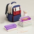 thumbnail image 5 of FAMTKT Snap-tight Lid Plastic Pencil Case, Purple, 5 of 8