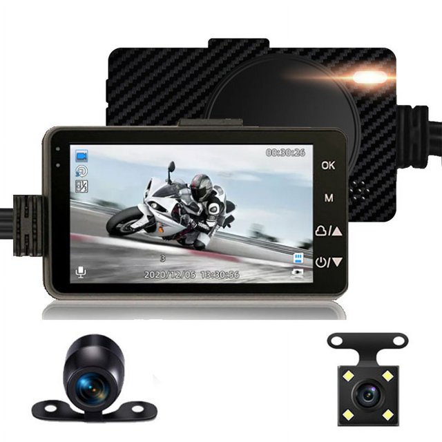 Grabadora de conducción de motocicleta HD, vehículo eléctrico de motocicleta, lente dual delantera y trasera, grabación doble, grabadora de conducción oculta