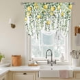 thumbnail image 3 of Eucalyptus Lemon Tie Up Curtain Valance for Window,Adjustable Rod Pocket Window Curtains Shades,Sage Green Plant Leaf Yellow Fruit Light Filtering Valance Drapes for Cafe Living Room Bedroom 52"x45", 3 of 9