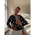 thumbnail image 4 of Women's  Knit Cardigan Scalloped Trim Button Down Long Sleeve Top, 4 of 5