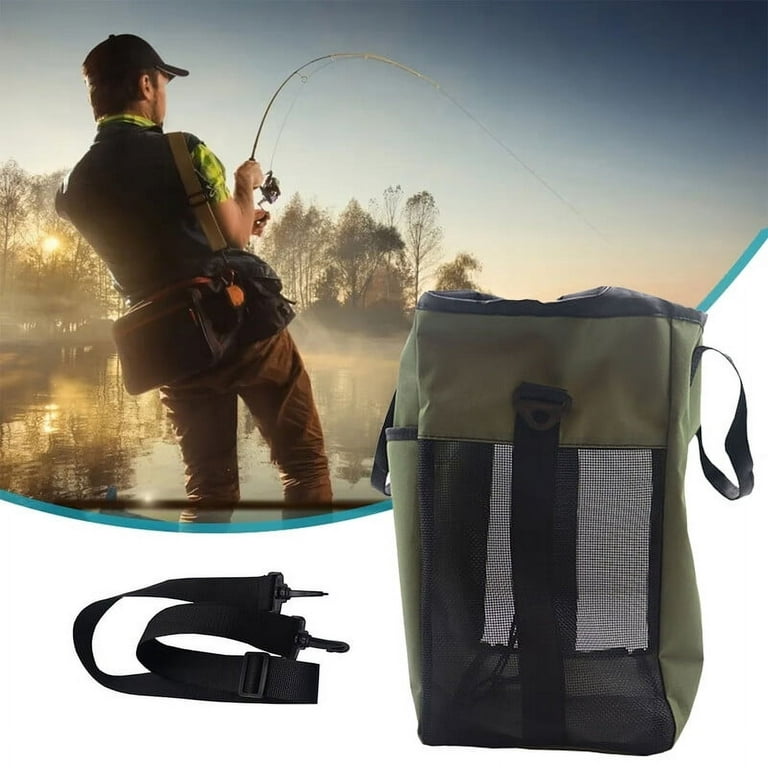 VERMON Large Capacity Fishing Wader Bag with Shoulder Strap Oxford Cloth  Waterproof Breathable Fishing Tackle Bag with Pocket for Fishing Camping