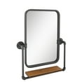 thumbnail image 4 of MacLuu Industrial Black Metal Pipe Hanging Wall Mirror with Shelf 24" x 29" - Black-Rectangle, 4 of 5