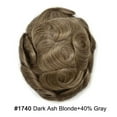 thumbnail image 2 of Mens Hairpiece LYRICAL HAIR All Poly Men Toupee Human Hair Replacement System Durable Thin Skin PU Injected Toupee Hair Wigs for Men #1740 Dark Ash Blonde with 40% Gray, 2 of 6