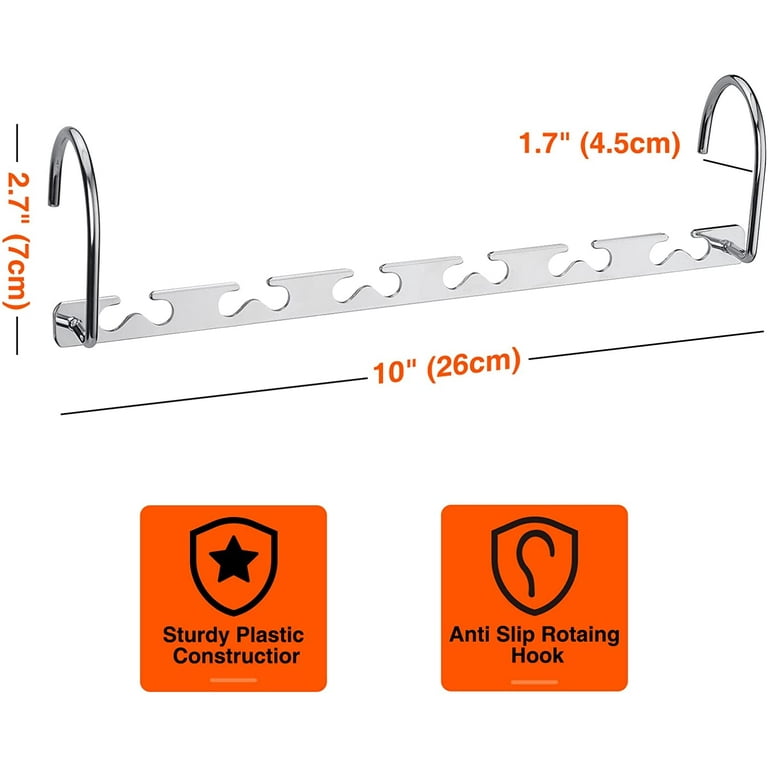 YiSeyruo Clothes Hanger Space Saver: 2 Pack 5 in 1 Multiple Hangers for Clothes Non-Slip Foam Padded Heavy Duty Hanger Closet