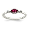 thumbnail image 2 of Sterling Silver Polished Created Ruby and White Topaz Ring Size 8, 2 of 3