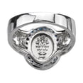 thumbnail image 2 of Sterling Silver Miraculous Medal Ring with Pink Cubic Zircon, Size 6, 2 of 6