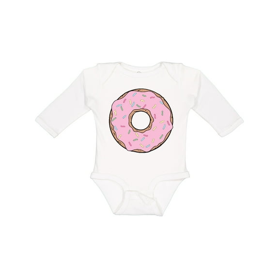 Inktastic Pink Donut with Sprinkles Boys or Girls Long Sleeve Baby Bodysuit