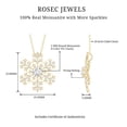 thumbnail image 6 of Rosec Jewels Certified Moissanite Snowflake Necklace for Women - with Chain - D-VS1 Quality - Gift for Christmas, 18K Yellow Gold, 6 of 7