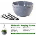 thumbnail image 4 of 13 inch Large Hanging Planters Plant Pots for Outdoor Indoor Plants with Drainage Holes and Chain, 2 Pack Round Hanging Flower Pots for Garden Home Porch Decor, Speckled Grey, 4 of 7