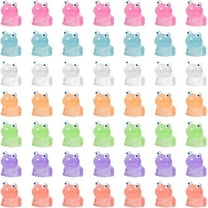Duslogis 50 Pcs Luminous Resin Mini Frogs Cute Frog Glow in the Dark Miniature Figurines Frogs DIY Ornament Accessories for Garden Dollhouse Decoration Crafts