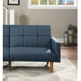 thumbnail image 5 of New Transitional Look Living Room Sofa Couch Convertible Bed Navy Polyfiber 1pc Tufted Sofa Cushion Wooden Legs, 5 of 11