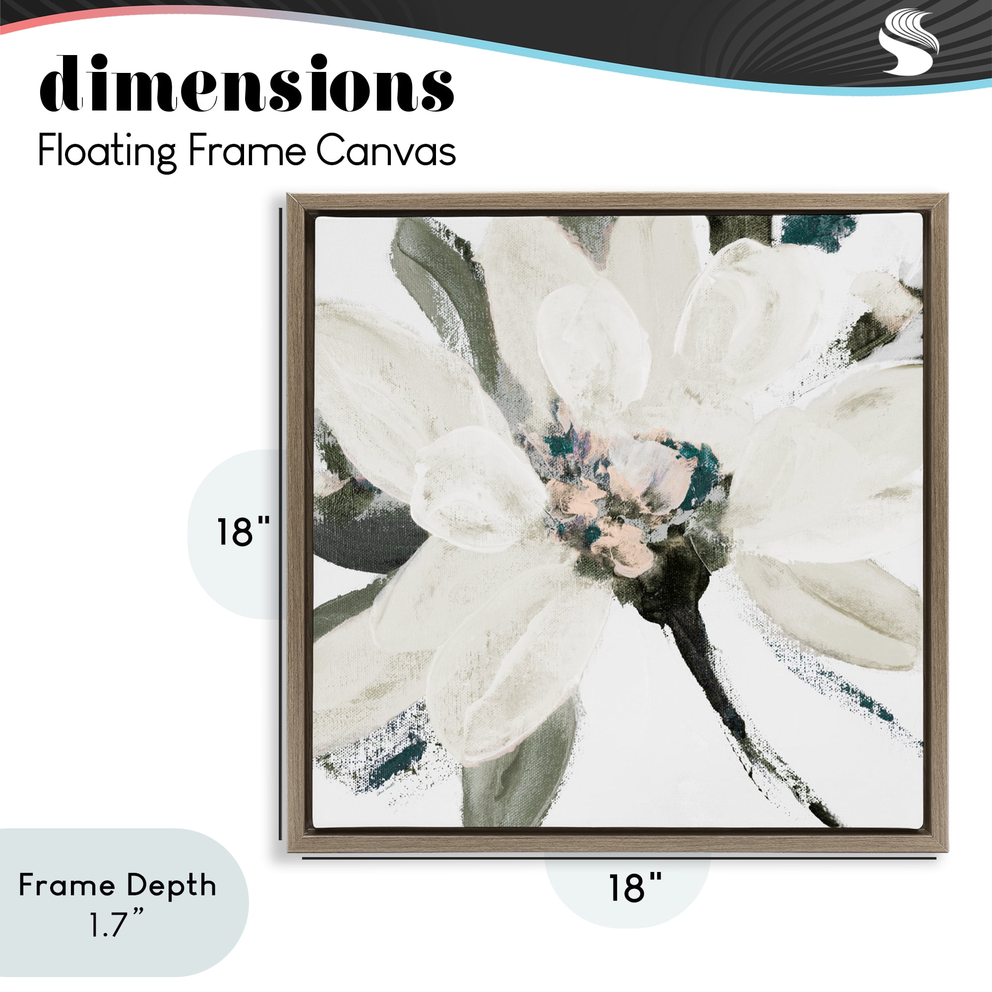 Stupell Industries Naturally Blooming Botanical Brown Framed Floater Canvas Wall Art, design by Lanie Loreth